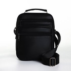 Сумка кросс-боди мужская на молнии, с ручкой, 3 наружных кармана, 18×8.5×22 см, чёрная - Фото 5