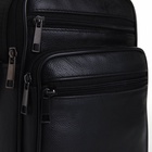 Сумка кросс-боди мужская на молнии, с ручкой, 3 наружных кармана, 18×8.5×22 см, чёрная - Фото 8