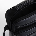 Сумка кросс-боди мужская на молнии, с ручкой, 3 наружных кармана, 18×8.5×22 см, чёрная - Фото 9