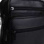 Сумка кросс-боди мужская на молнии, с ручкой, 3 наружных кармана, 19×8.5×25 см, чёрная - Фото 6