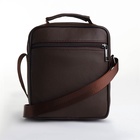 Сумка кросс-боди мужская на молнии, с ручкой, 3 наружных кармана, 17×8.5×20 см, коричневая - Фото 6