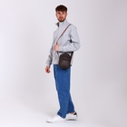 Сумка кросс-боди мужская на молнии, с ручкой, 3 наружных кармана, 17×8.5×20 см, коричневая - Фото 8