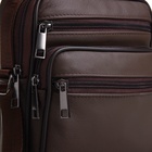 Сумка кросс-боди мужская на молнии, с ручкой, 3 наружных кармана, 18×8.5×22 см, коричневая - Фото 6