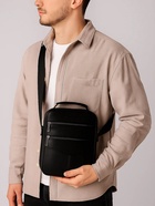 Сумка мужская на молнии, 3 наружных кармана, с ручкой, длинный ремень, чёрная - Фото 2