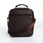 Сумка кросс-боди мужская на молнии, с ручкой, 3 наружных кармана, 17×5.5×20 см, коричневая - Фото 4