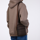 Сумка кросс-боди мужская на молнии, с ручкой, 3 наружных кармана, 18×5.5×22 см, коричневая - Фото 7