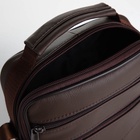 Сумка кросс-боди мужская на молнии, с ручкой, 3 наружных кармана, 18×5.5×22 см, коричневая - Фото 9