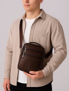 Сумка кросс-боди мужская на молнии, с ручкой, 3 наружных кармана, 19×5.5×25 см, коричневая - Фото 2