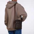 Сумка кросс-боди мужская на молнии, с ручкой, 3 наружных кармана, 19×5.5×25 см, коричневая - Фото 7