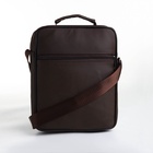 Сумка кросс-боди мужская на молнии, с ручкой, 3 наружных кармана, 19×5.5×25 см, коричневая - Фото 4
