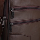 Сумка кросс-боди мужская на молнии, с ручкой, 3 наружных кармана, 19×5.5×25 см, коричневая - Фото 6