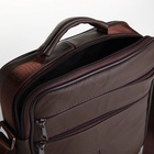 Сумка кросс-боди мужская на молнии, с ручкой, 3 наружных кармана, 19×5.5×25 см, коричневая - Фото 8