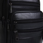 Сумка мужская на молнии, 5 наружных кармана, с ручкой, длинный ремень, чёрная - Фото 6