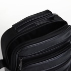 Сумка мужская на молнии, 5 наружных кармана, с ручкой, длинный ремень, чёрная - Фото 9