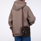 Сумка кросс-боди мужская на молнии, 5 наружных карманов, с ручкой, длинный ремень, 17×8.5×20 см, коричневая - Фото 3