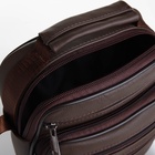 Сумка кросс-боди мужская на молнии, 5 наружных карманов, с ручкой, длинный ремень, 17×8.5×20 см, коричневая - Фото 9