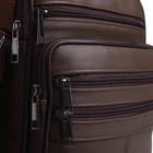 Сумка кросс-боди мужская на молнии, 5 наружных карманов, с ручкой, длинный ремень, 19×8.5×25 см, коричневая - Фото 6