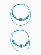 Браслеты-обереги «Нить желаний» набор 2 шт. камни, голубые - Фото 7