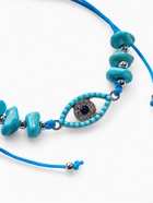 Браслет-оберег "Нить желаний" набор 2 штуки, камни, цвет голубой - фото 809231676