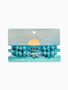 Браслеты-обереги «Нить желаний» набор 2 шт. камни, голубые - Фото 7