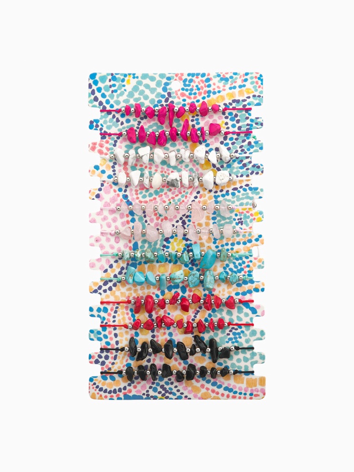 Браслеты-обереги «Камень. Нить желаний», набор 12 шт. разноцветные