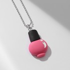 Кулон «Радость» лак для ногтей, цвет чёрно-розовый в серебре, 40 см - Фото 2