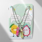 Кулоны «Неразлучники» маятники, фрукты, цветные в серебре, 40 см - фото 12187642