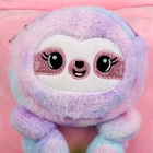 Рюкзак детский плюшевый "Ленивец", цвет розовый - Фото 4