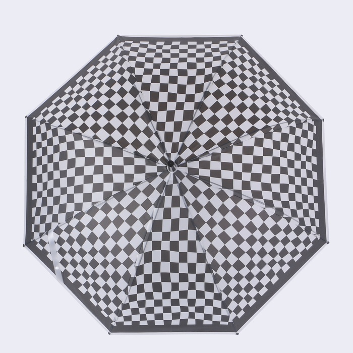 Зонт - трость полуавтоматический «Клетка», 8 спиц, R = 47 см, цвет МИКС - фото 1905218350
