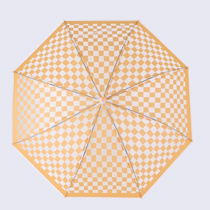 Зонт - трость полуавтоматический «Клетка», 8 спиц, R = 47 см, цвет МИКС - фото 1905218352
