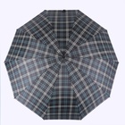Зонт - трость полуавтоматический «Клетка», 10 спиц, R = 60 см, цвет МИКС - фото 9936469