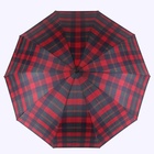 Зонт - трость полуавтоматический «Клетка», 10 спиц, R = 60 см, цвет МИКС - фото 9936475