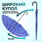Зонт - трость полуавтоматический «Клетка», 10 спиц, R = 60 см, цвет МИКС - фото 9936461