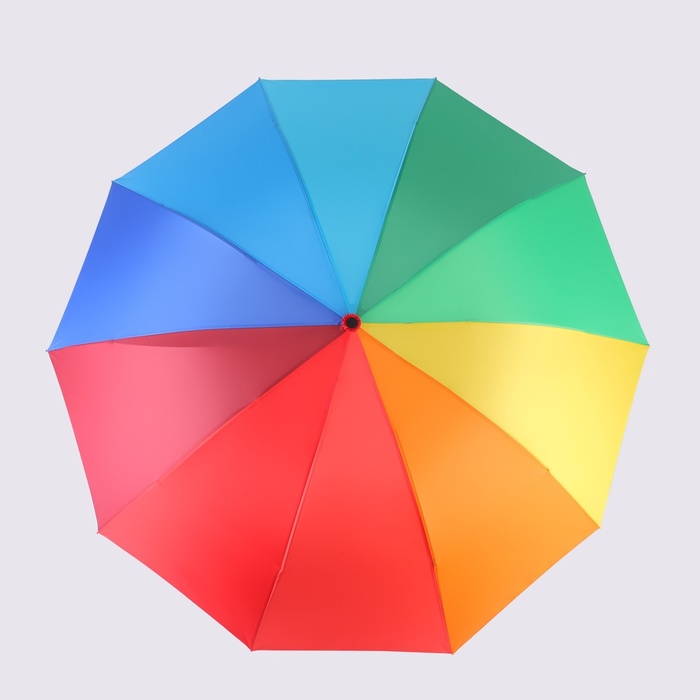 Зонт механический «Радужный», эпонж, 4 сложения, 10 спиц, R = 64 см, разноцветный