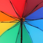 Зонт механический «Радужный», эпонж, 4 сложения, 10 спиц, R = 64 см, разноцветный - Фото 6