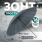Зонт - трость полуавтоматический «Однотон», эпонж, 16 спиц, R = 53 см, цвет МИКС - фото 321248386