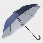Зонт - трость полуавтоматический «Однотонный», 8 спиц, R = 61 см, цвет синий - Фото 4