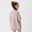 Костюм детский (футболка, шорты) KAFTAN Plushy р.34 (122-128), лиловый 10323114 - фото 14302250