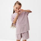 Костюм детский (футболка, шорты) KAFTAN Plushy р.34 (122-128), лиловый 10323114 - фото 14302251