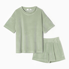 Костюм детский (футболка, шорты) KAFTAN Plushy р.30 (98-104), зеленый - Фото 2