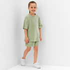 Костюм детский (футболка, шорты) KAFTAN Plushy р.36 (134-140), зеленый - фото 24060316