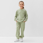 Костюм детский (свитшот, брюки) KAFTAN Plushy р.32 (110-116), зеленый - фото 25853422