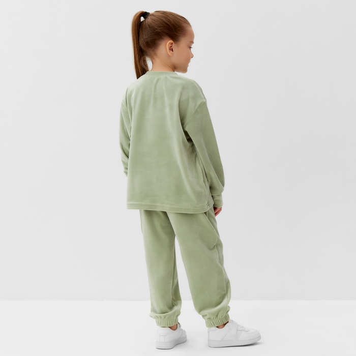 Костюм детский (свитшот, брюки) KAFTAN Plushy р.32 (110-116), зеленый