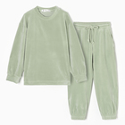 Костюм детский (свитшот, брюки) KAFTAN Plushy р.36 (134-140), зеленый - Фото 7