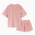 Костюм детский (футболка, шорты) KAFTAN Plushy, размер 36 (134-140 см), розовый - Фото 3