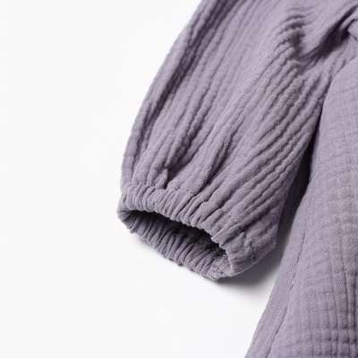 Платье для девочки KAFTAN «Муслин» с длинным рукавом, серое, рост 86-92 см
