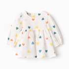 Платье детское с длинным рукавом KAFTAN «Сердечки», размер 30 (98-104 см) - фото 49225808