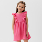 Платье детское с рюшей KAFTAN "Муслин", р.30 (98-104 см), ярко-розовый - фото 110223155