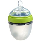 Бутылочка для кормления M&B, широкое горло, Ø70 мм, от 3 мес, 150 мл., силиконовая колба, цвет зеленый - Фото 4