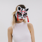 Карнавальная маска «Кицунэ», цвет чёрно-красный - Фото 3